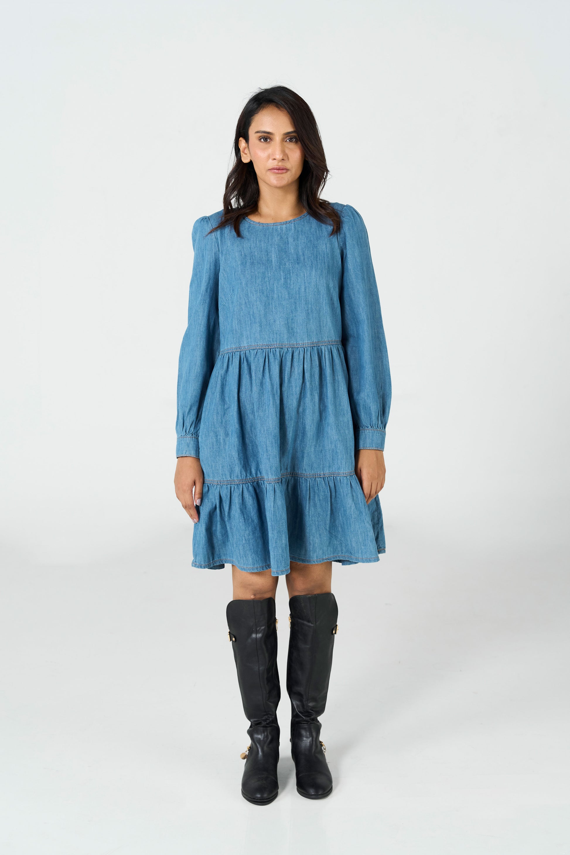 Limited Denim Dress Mid Wash shop at Rockstar Jeans