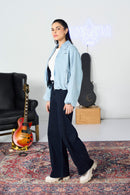 Light Blue Balloon Bomber Jacket