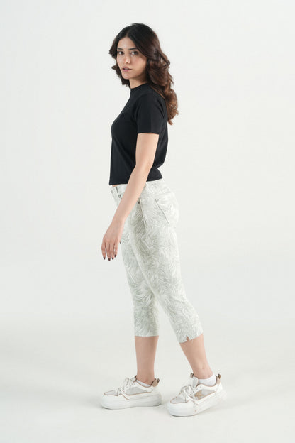 Printed Stretch Capri