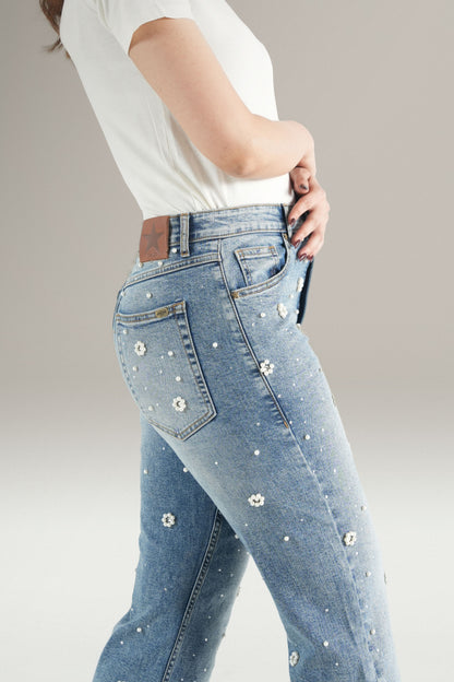Pearl Blossom Denim Jeans