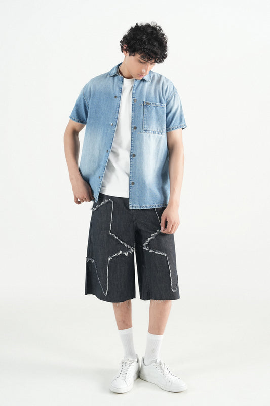 Light Blue Button Down Over size Shirts