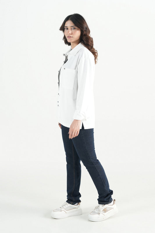 Oversized White Corduroy Shirt