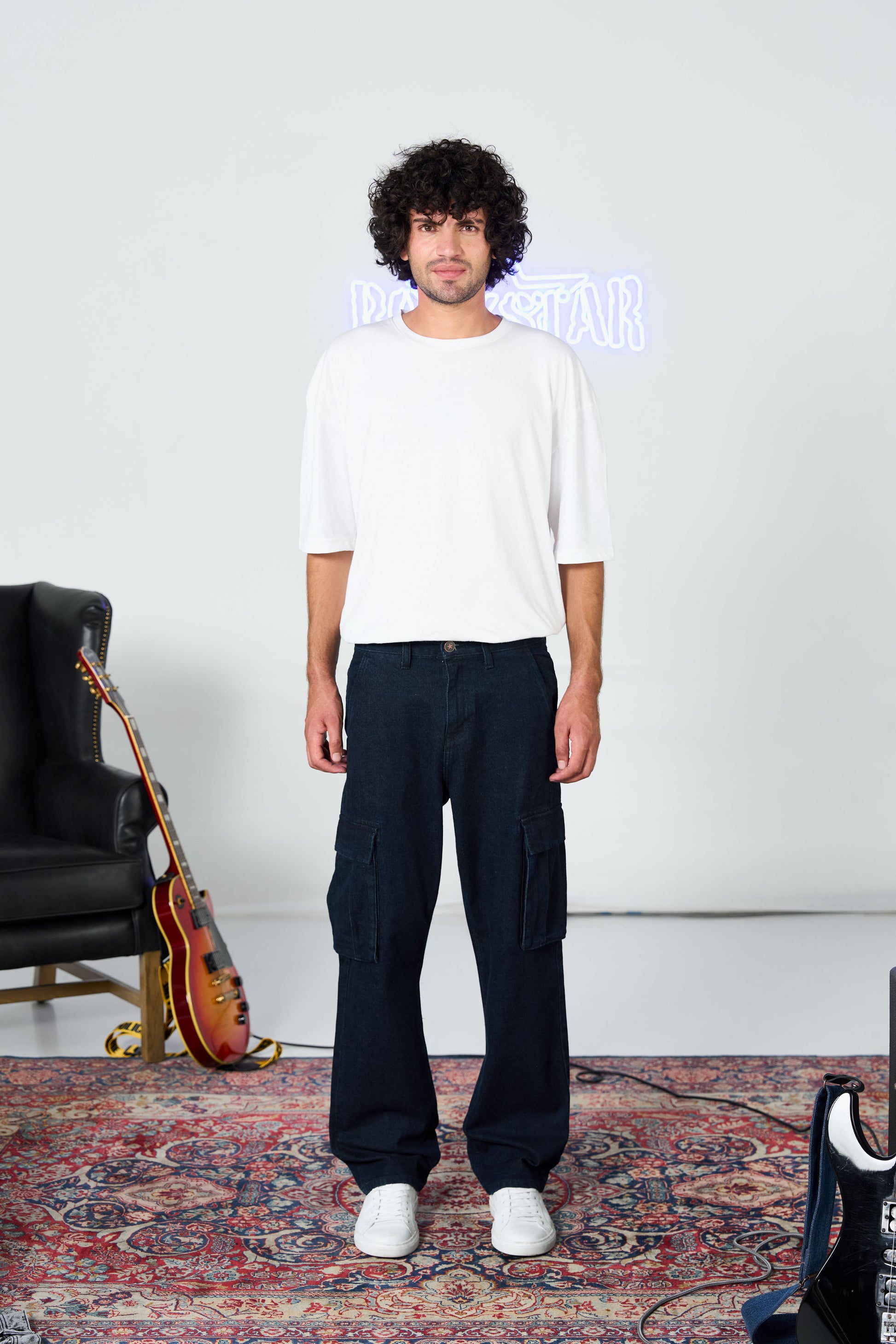 Dark Wash Baggy Cargos shop at Rockstar Jeans
