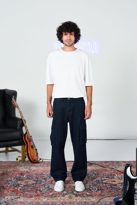 Dark Wash Baggy Cargos shop at Rockstar Jeans