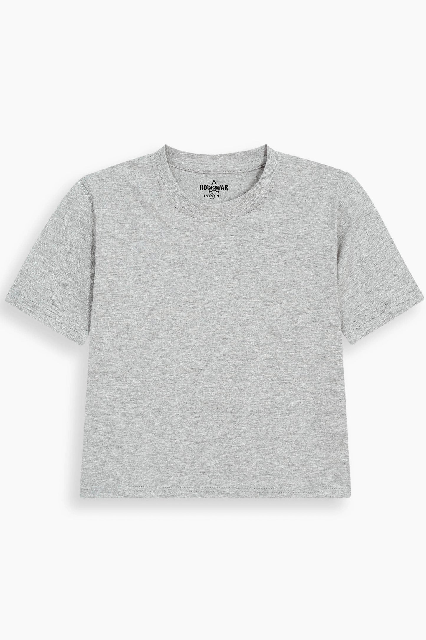 Cropped Short Sleeve T-Shirt Ash Grey