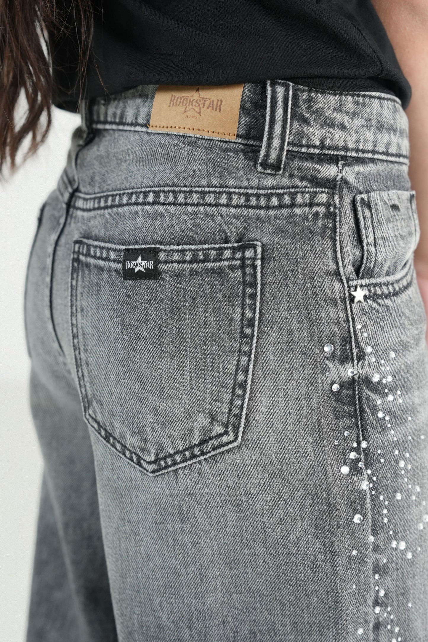 Wide Leg Jeans With Stone work