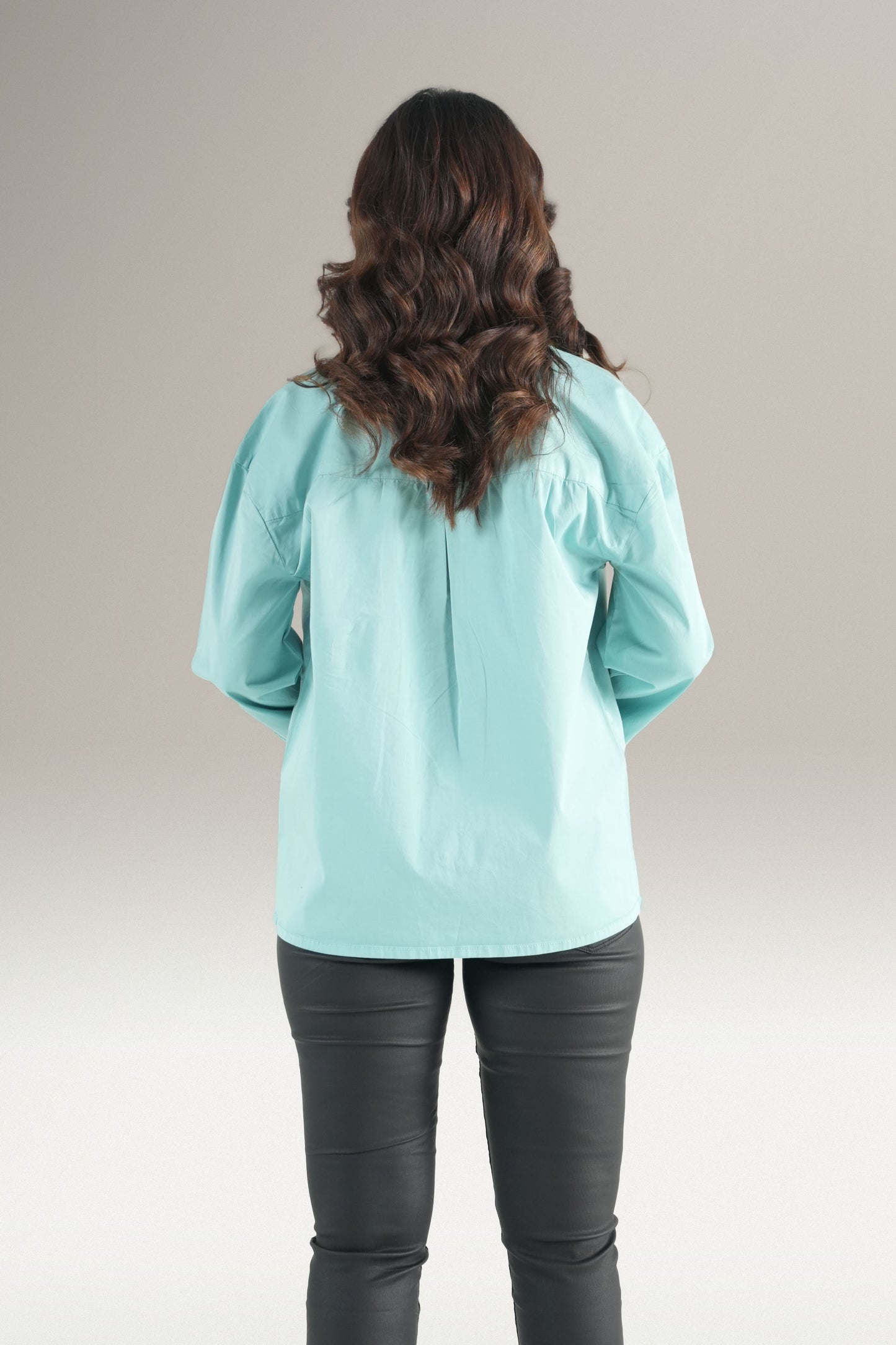 Abstact Floral Embrioded Light Green Shirt