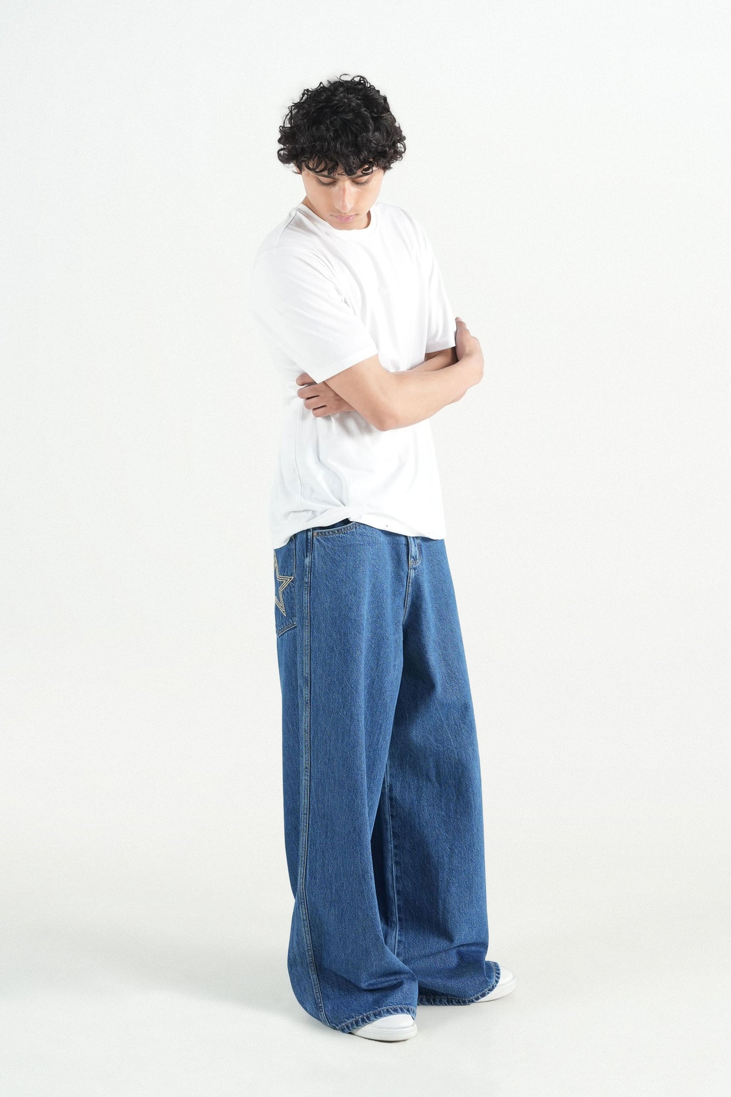 Super Baggy Jeans Mid Blue