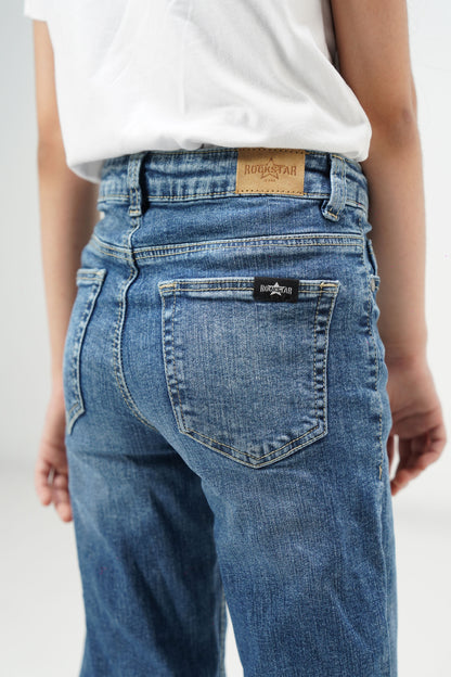 Stonewash Straight Jeans