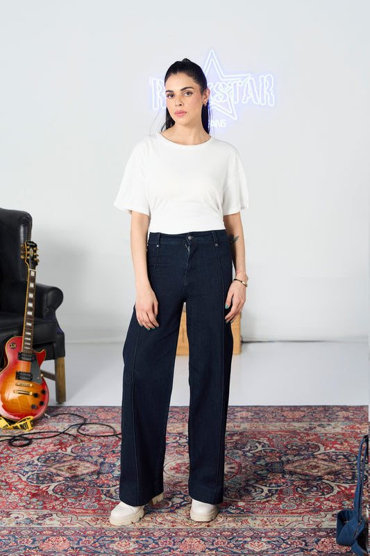 Midnight Pleated Wide Leg