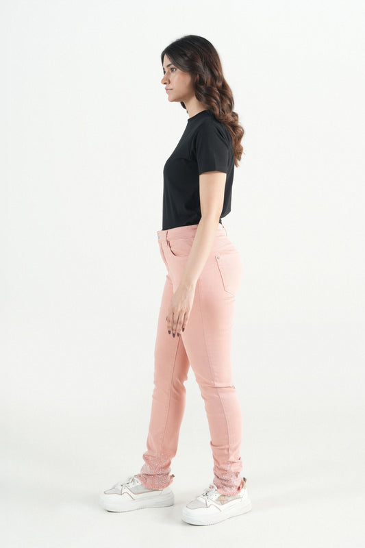 Crystal Hem Peach Pent