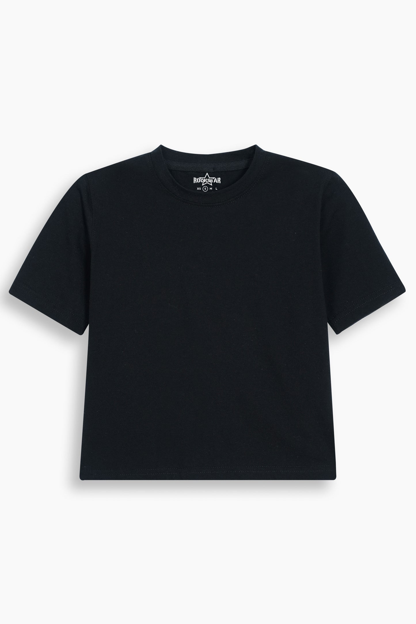 Cropped Short Sleeve T-Shirt Black