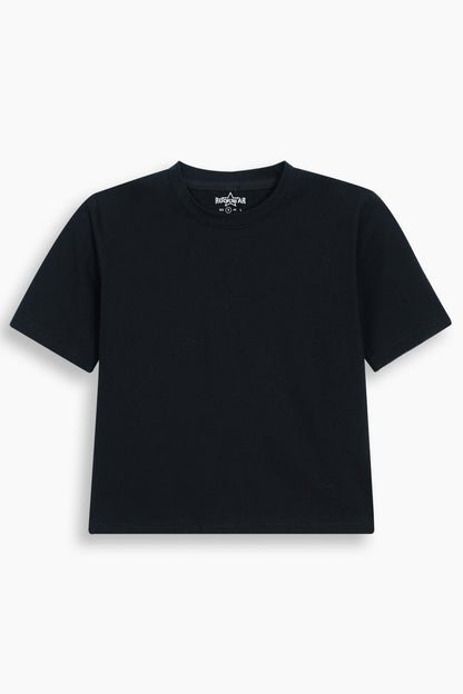 Cropped Short Sleeve T-Shirt Black