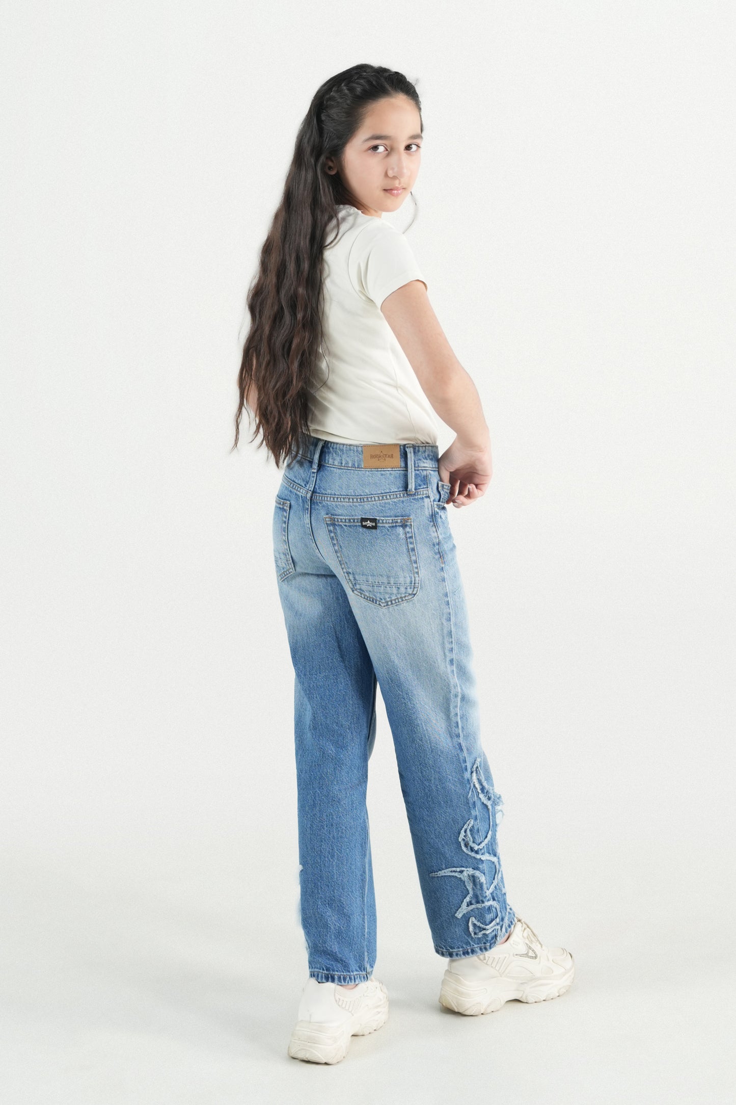 Straight Jeans with applique work