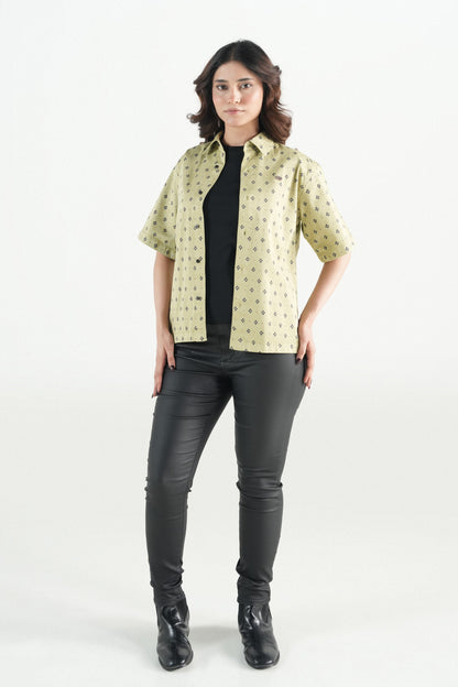 Hawaiian Floral Printed Sage Green Shirt