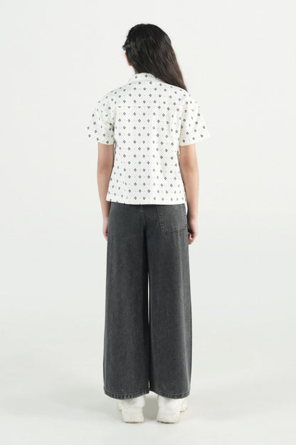 Hawaiian Mini Print Shirt – White
