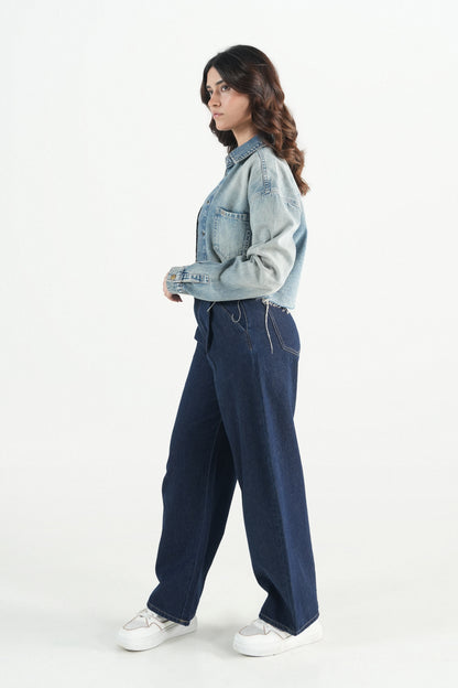 Vintage Cropped Raw Edge Shirt