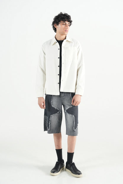 Oversized Off-White Corduroy  Jacket