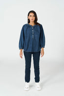 Denim Balloon Dark Wash Shirt