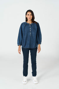 Denim Balloon Dark Wash Shirt