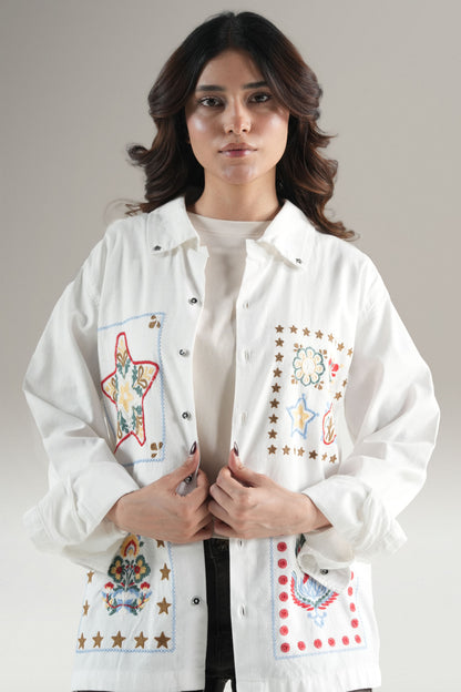 Women Truck Star  White Shirt