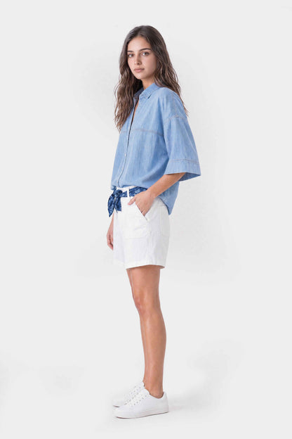 Wide Sleeve Denim Shirt