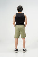 Khakhi Green Stretch Shorts