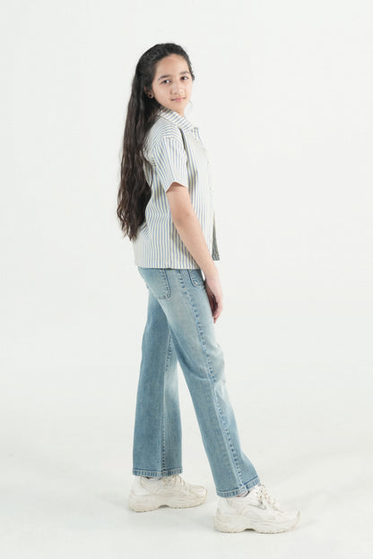 Patch Pocket Wide Jeans