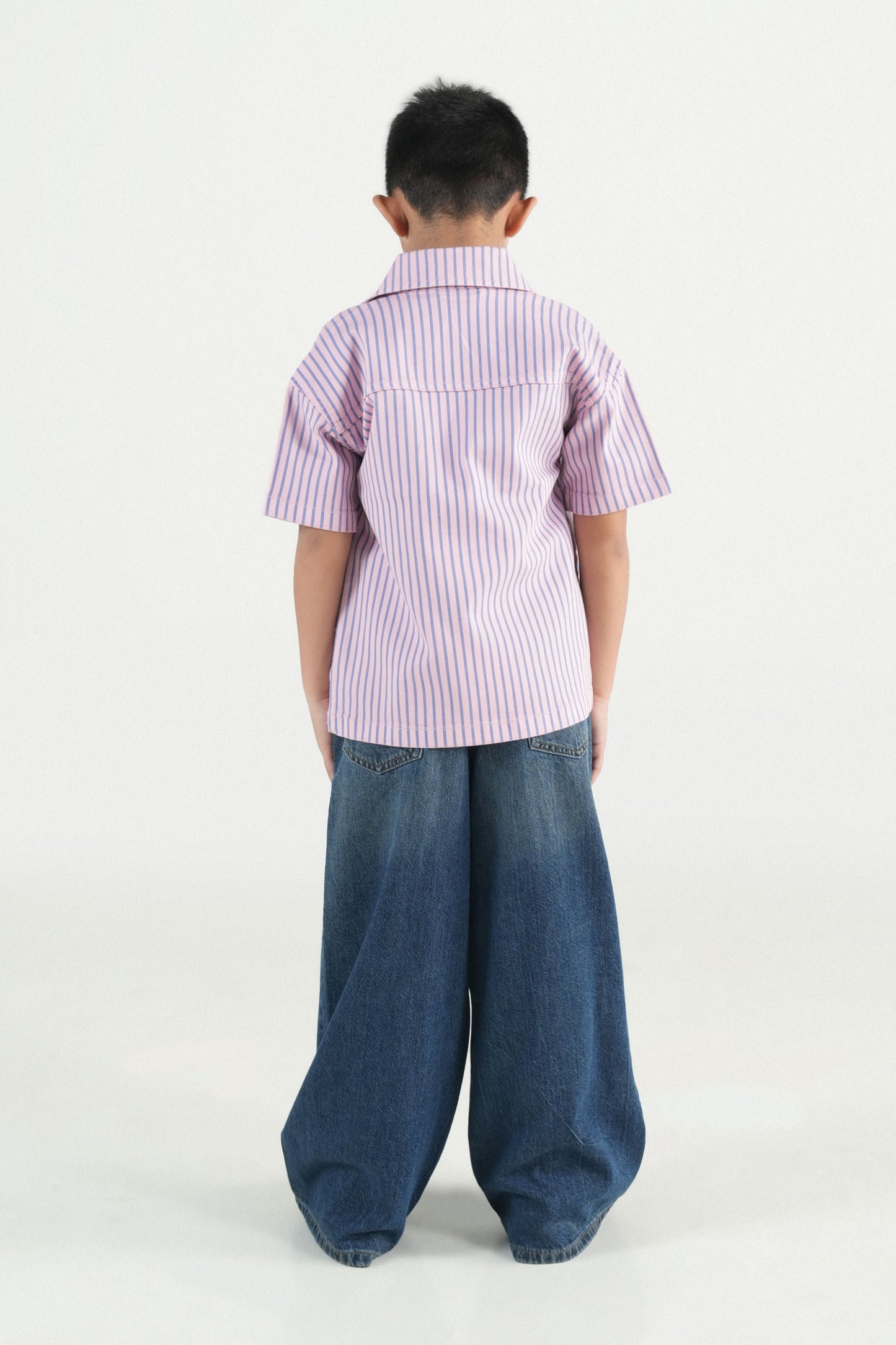 Summer Strip Button Down Shirt- Pink