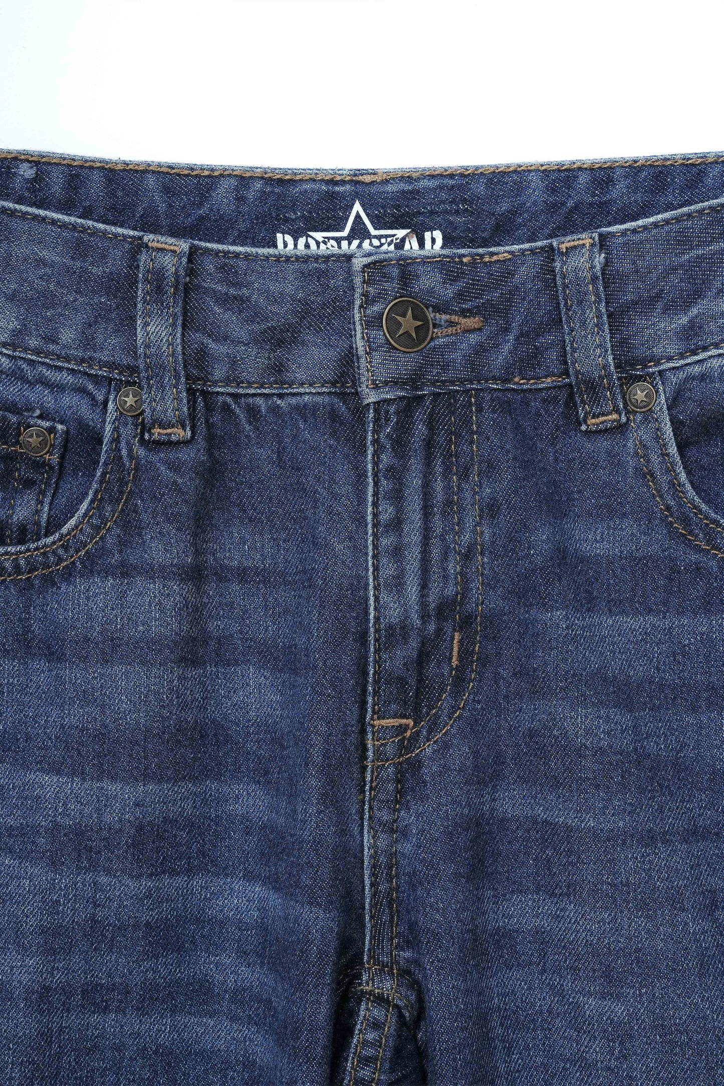 Mid Rise Wide Leg Stud Jeans