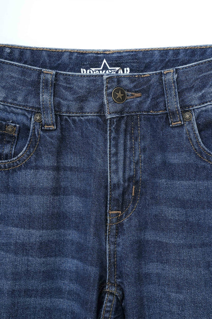 Mid Rise Wide Leg Stud Jeans