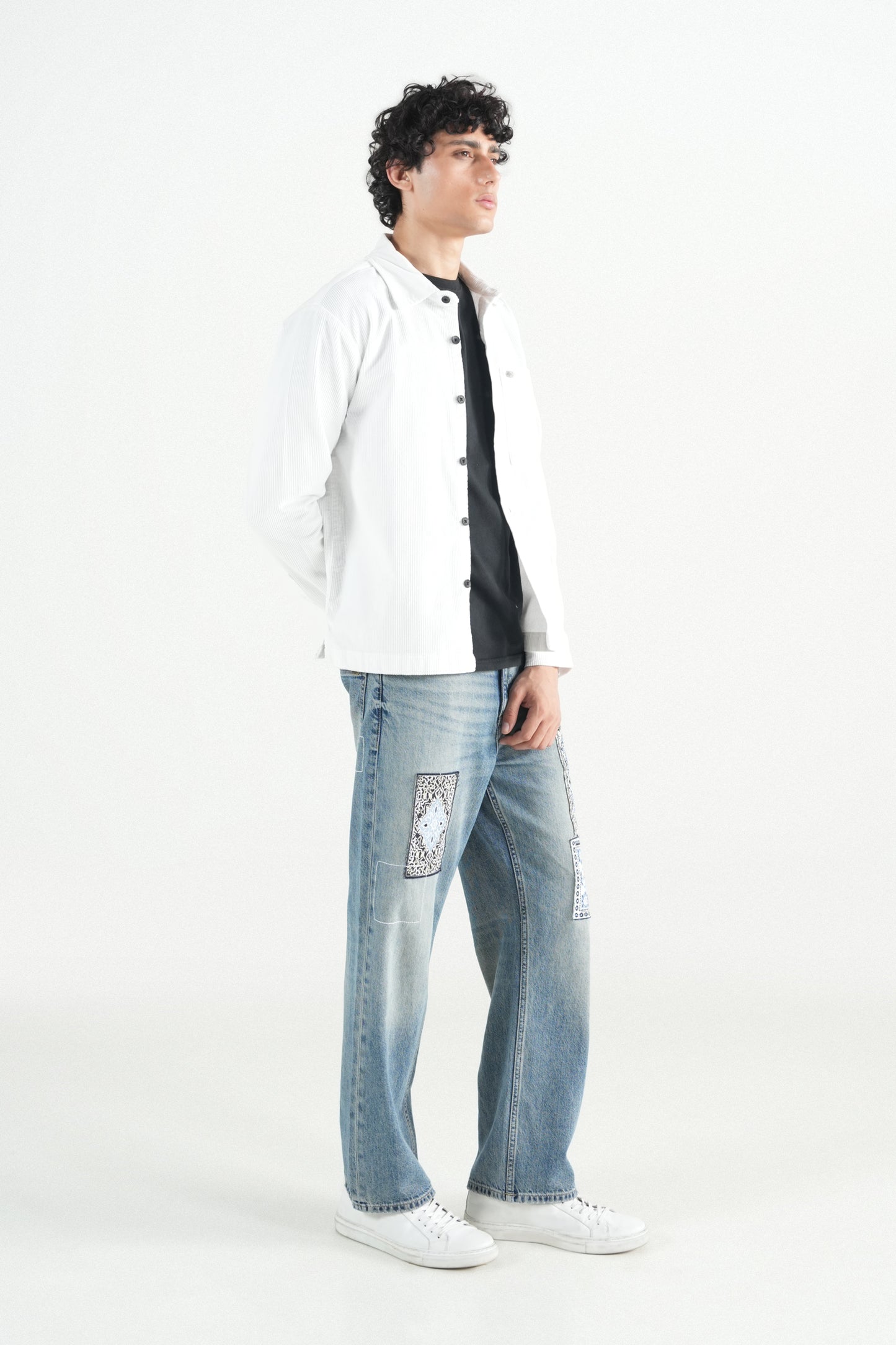 Oversized White Corduroy Jacket