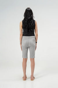 Silver Bermuda Stretch Shorts