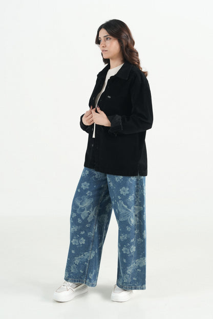 Oversized Black Corduroy Shirt