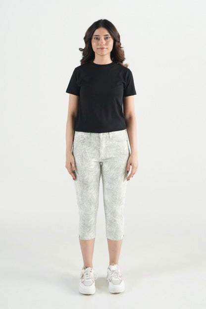 Printed Stretch Capri