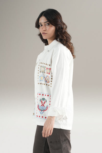 Women Truck Star  White Shirt