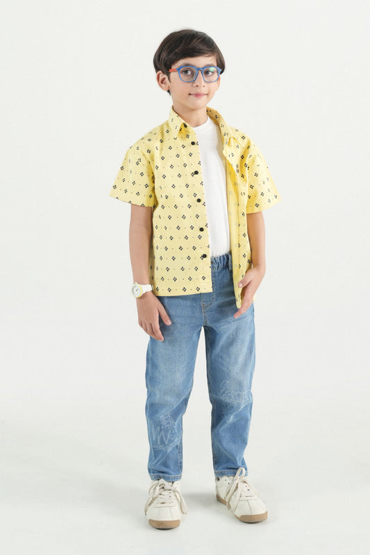 Everday Mini Print Yellow Shirt
