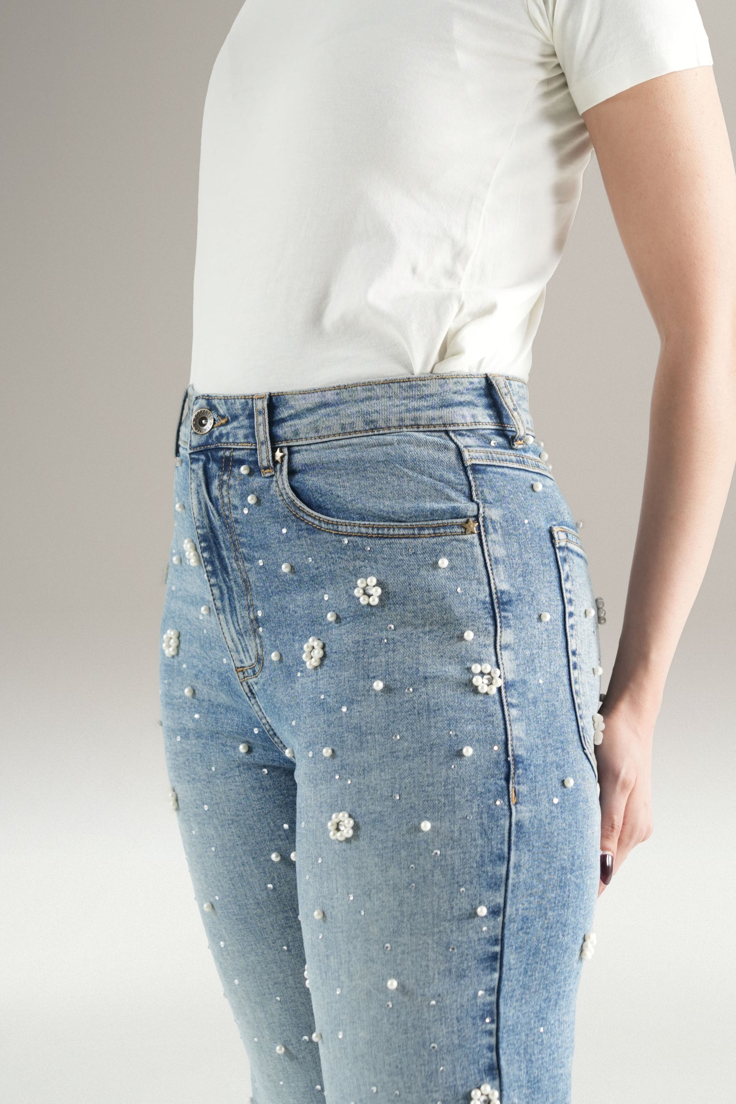 Pearl Blossom Denim Jeans