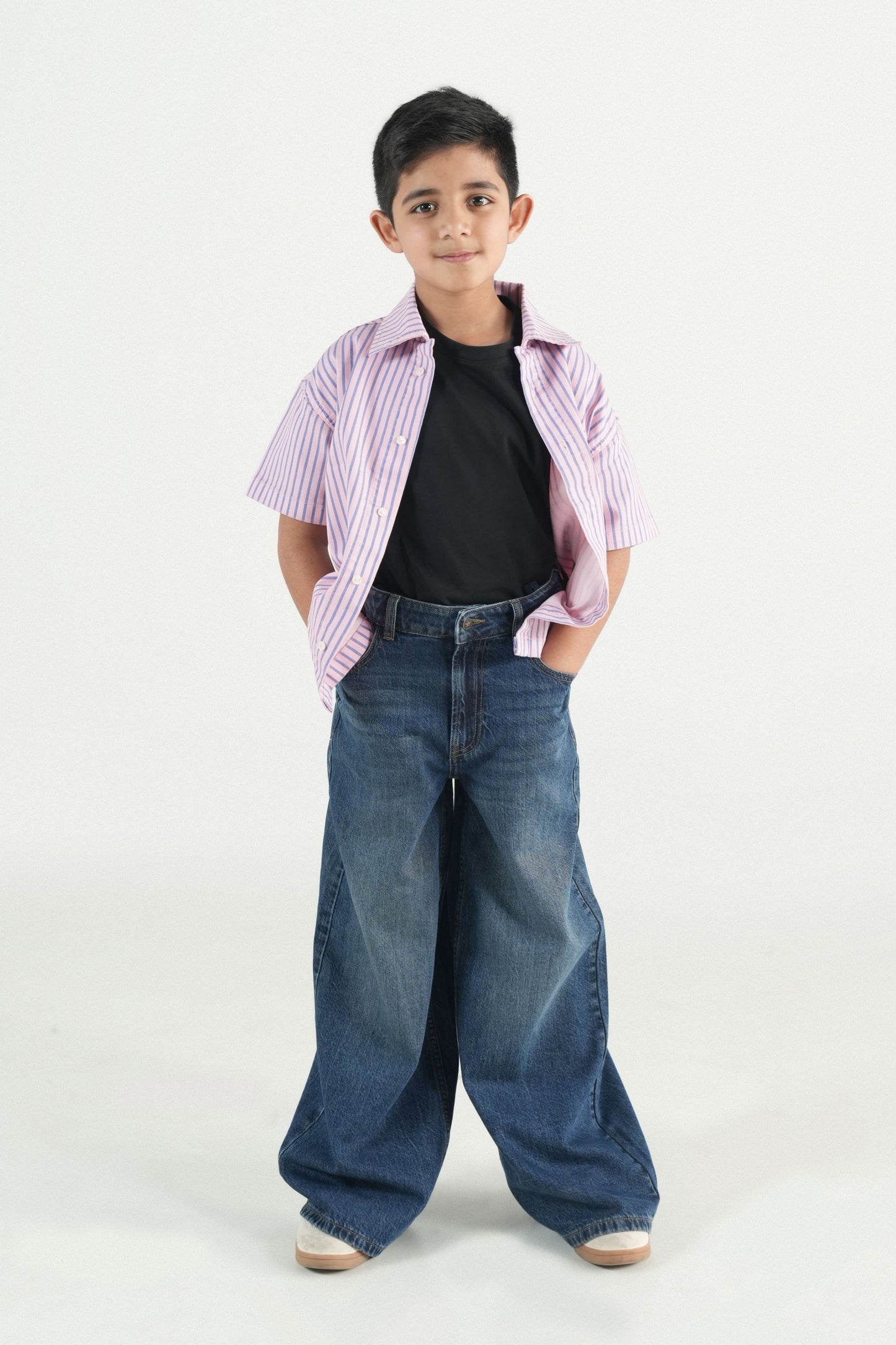 Summer Strip Button Down Shirt- Pink