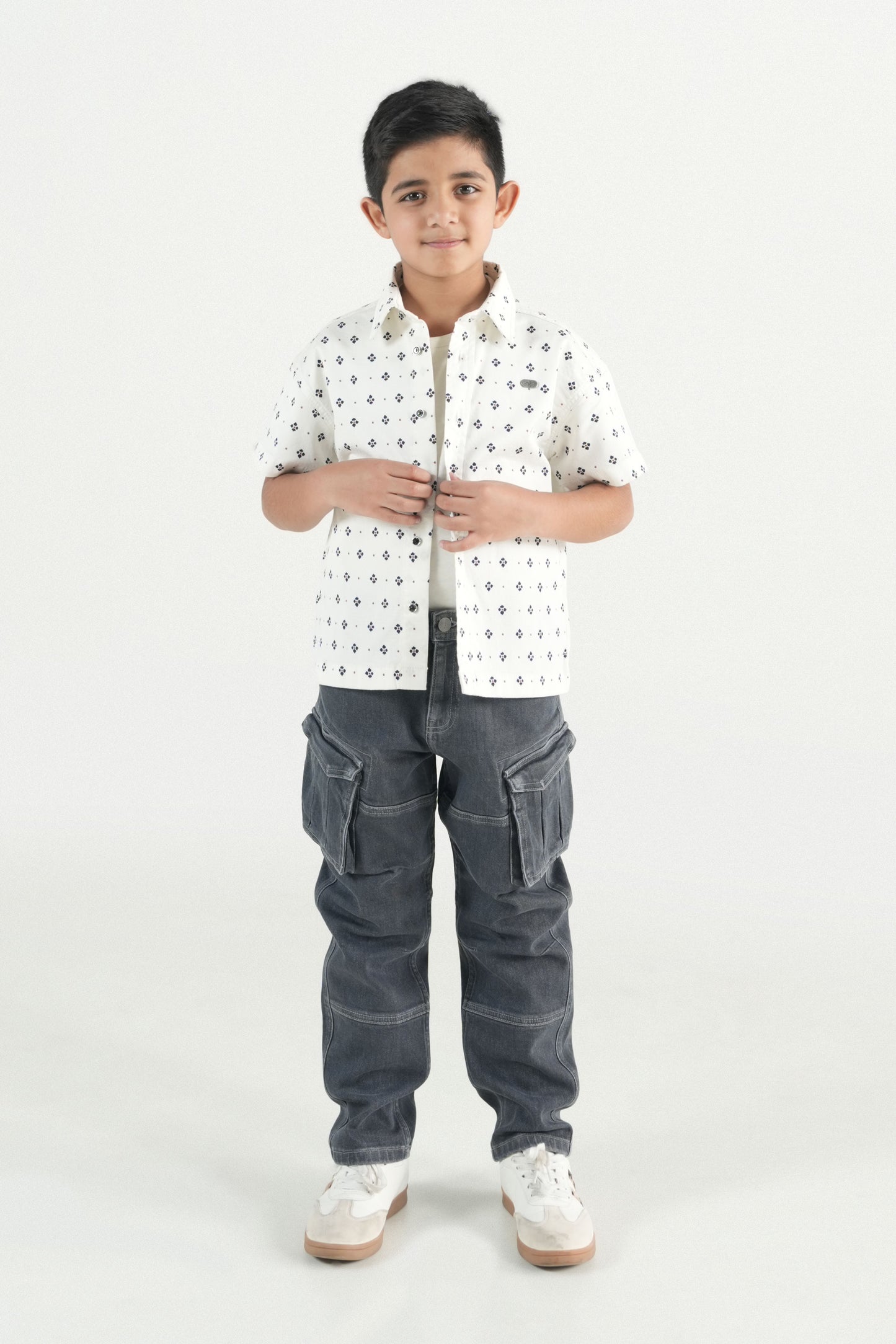 Hawaiian Mini Print White Shirt