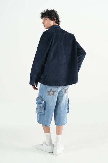 Oversized Blue Corduroy Jacket