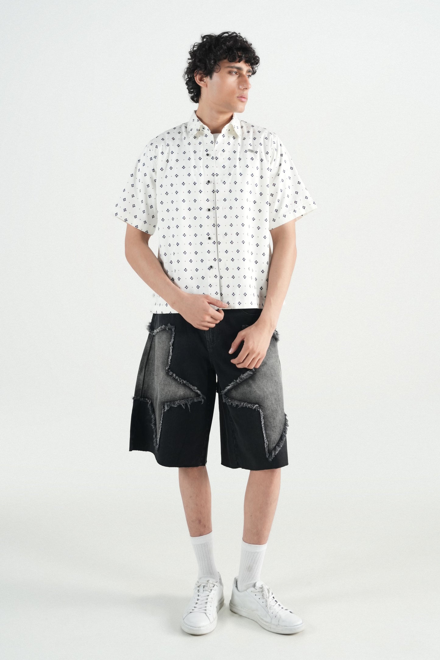 Hawaiian White  Printed Shirt