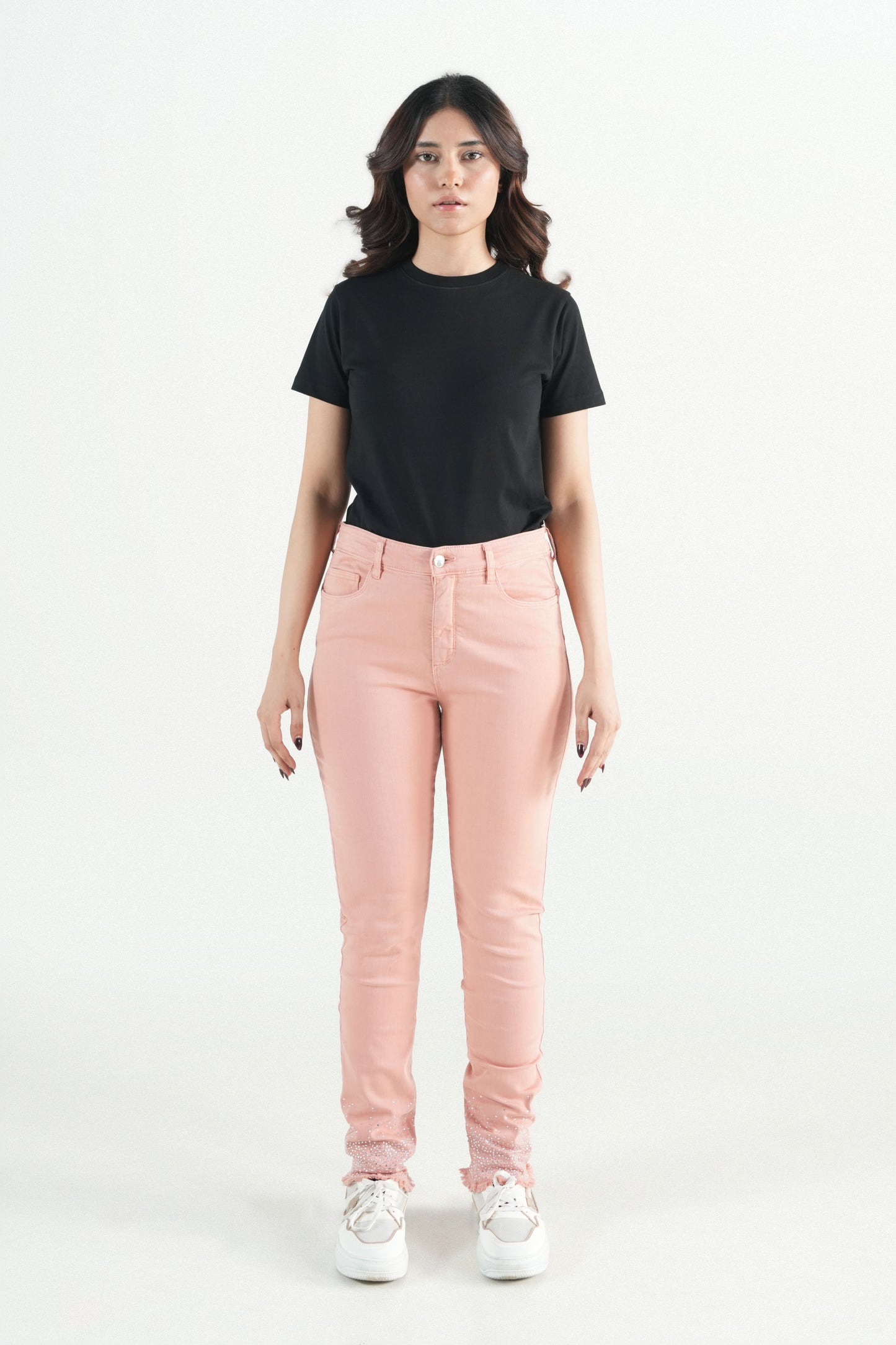 Crystal Hem Peach Pent