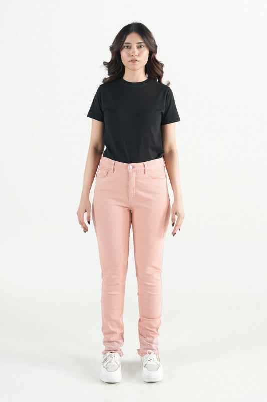 Crystal Hem Peach Pent