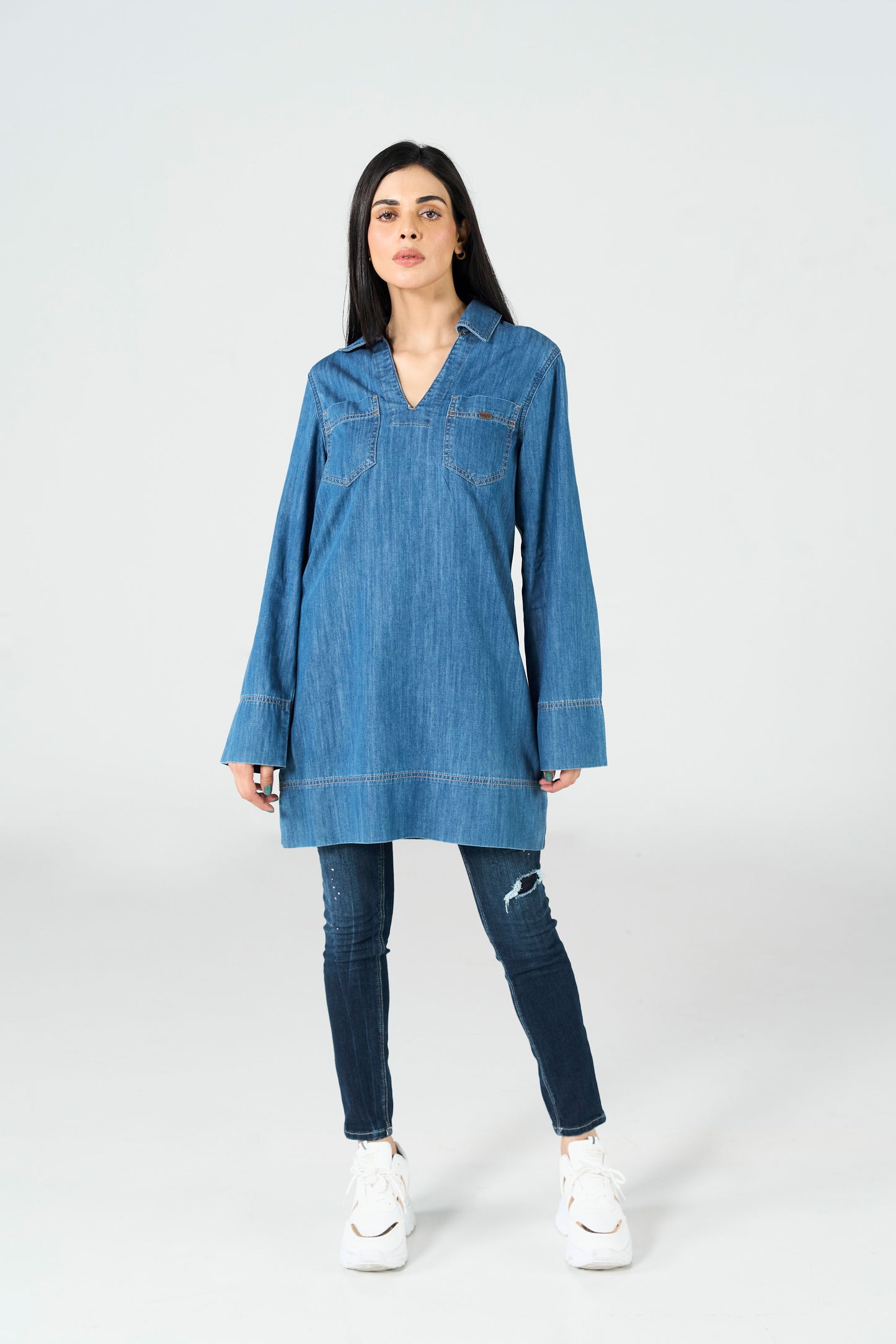 Blue Cropped Dress shop at Rockstar Jeans