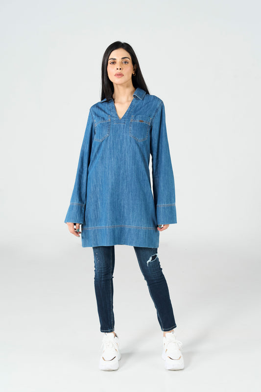 Blue Cropped Dress shop at Rockstar Jeans