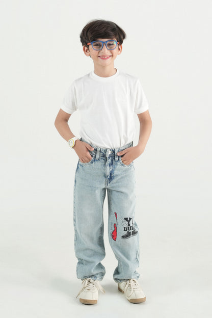 Light Wash Graphic Jeans