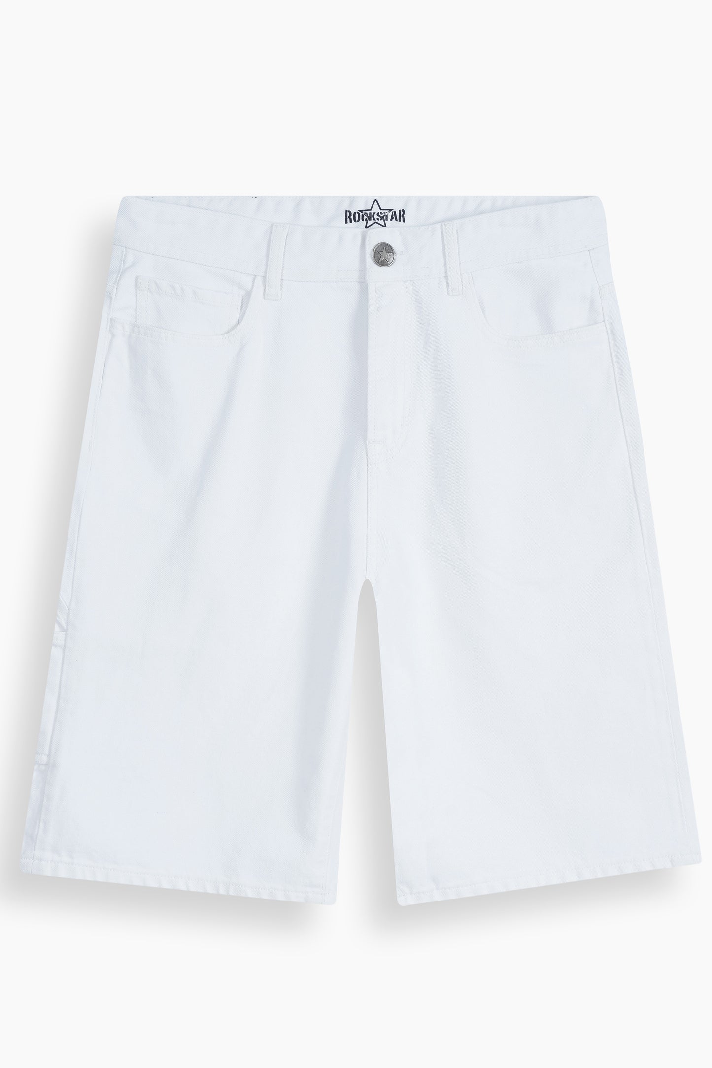 Baggy White Denim Carpenter Shorts