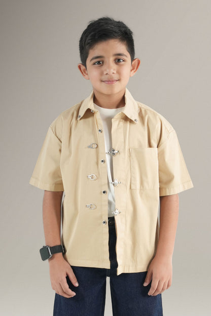 Beige Iron Clasp Shirt