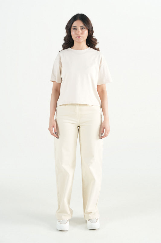 Vanilla Wide-Leg Jeans